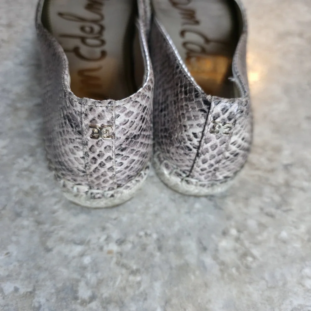 Sam Edelman Kesia Espidrille Loafer Women's 9 Nude‎ Boho Snakeskin Slip On Shoes